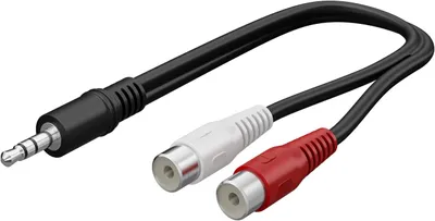 Obrázok produktu pre Goobay 50600, 3.5mm, Samec, 2 x RCA, Samica, 0,2 m, Čierna
