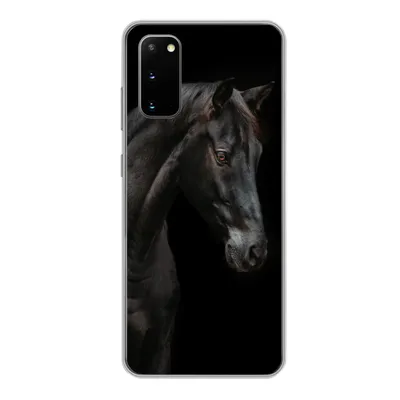 Produktbild von MuchoWow® Handyhülle Schutzhülle Hülle für Samsung Galaxy S20 Pferd - Tiere - Schwarz - Porträt Silikon Softcase Handy Hülle - Bild