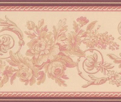 Produktbild von Abstrakte Tapete Rot Creme Vines Tapete, Retro-Blumenmuster, Rolle 15 x 15,2 cm