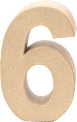 Produktbild von Glorex Papp-Zahl 6 17,5 x 5,5 cm