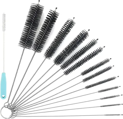 Imagen del producto de Juego de cepillos de limpieza, 13 piezas, de diferentes tamaños, de nylon, para botellas y pajitas