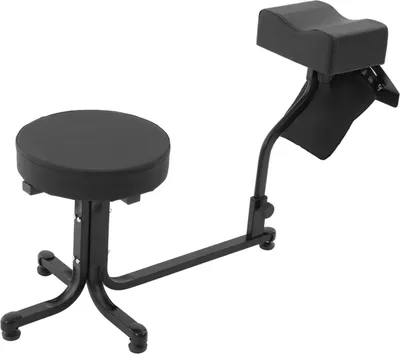Produktbild von Pedikürhocker für Salon - Stuhl mit Fußstütze - Tragfähigkeit 100 kg - Eisen/PU/Schaum - Hockergröße 33×41 cm - Gesamtlänge 77 cm - Schwarz