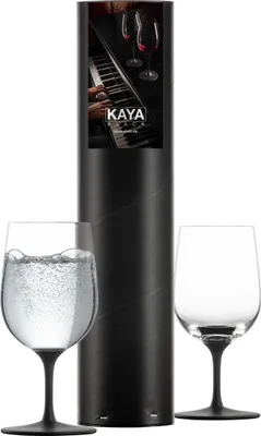 Image de Eisch Vorteilset 2 Stück 2 Mineralwassergläser 500/162 in Geschenkröhre KAYA BLACK 77350017 und Geschenk + Spende