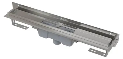 Imagen del producto de Alcadrain APZ1004 FlexibleDuschrinne mit Rand für den perforierten Rost und mit einstellbarem Kragen zur Wand, Abfluss senkrecht 750 mm