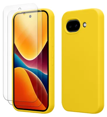 Produktbild von kwmobile Handyhülle mit 2x Displayschutzfolien kompatibel mit Google Pixel 10a Hülle - Screen Protector aus gehärtetem Glas - kabelloses Laden -