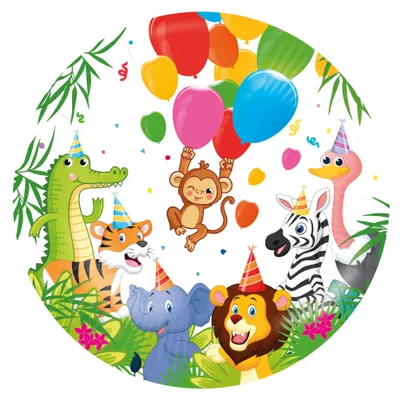 Produktbild von Jungle Balloons Folienballon 46 cm Dschungeltiere - Einheitsgröße