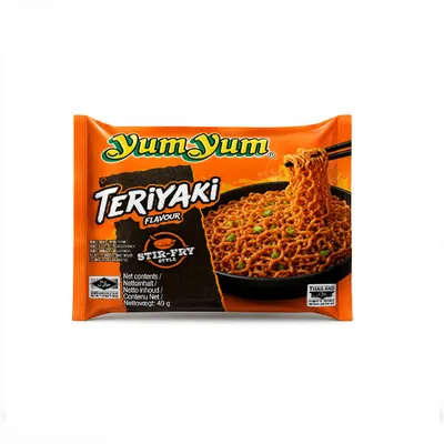 Produktbild von Yum Yum Teriyaki Flavour Stir Fry Style 30x60g Halal Instant Nudeln 1.8kg JALDA, KI-generiertes Bild