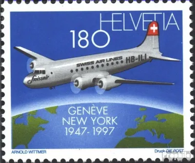 Produktbild von Briefmarken Schweiz 1997 Mi 1609 (kompl.Ausg.) gestempelt 50 J . Nordatlantikflüge