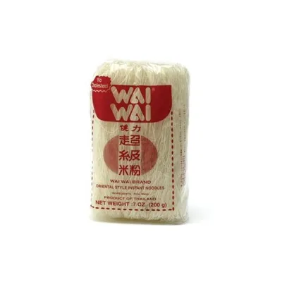 A package of instant rice noodles on a white background.