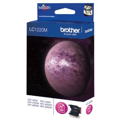 Zdjęcie produktu dla Brother LC1220M, Purpurowy, Tusz na bazie pigmentu, 1 szt., 300 stron(y), Jednopak