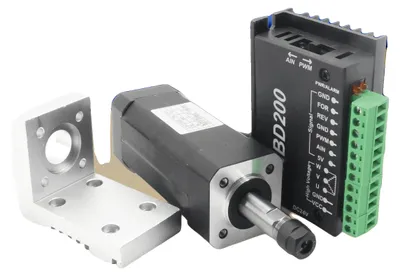 Immagine prodotto di Kit motore mandrino brushless, potenza 104 W, compatibile con pinze di serraggio ER8, include controller motore, progettato per applicazioni CNC,