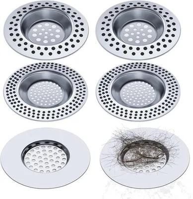 Produktbild von Dusche- und Badewannenabflussset aus Edelstahl mit 90 Löchern, 6 Stück