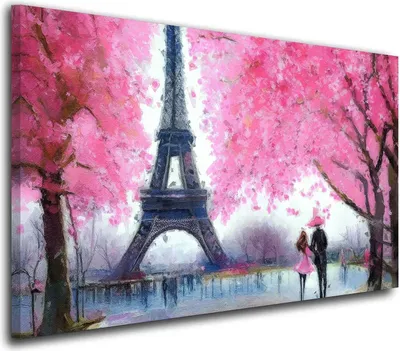 Produktbild von Wandbild Leinwandbild Painting Style, Paris Kunstdruck XXL Wanddeko: 150x100x4cm