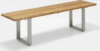Produktbild von Niehoff - Gartenbank Nemo - Teak Teak recycelt 220 x 40 cm Edelstahl gebürstet