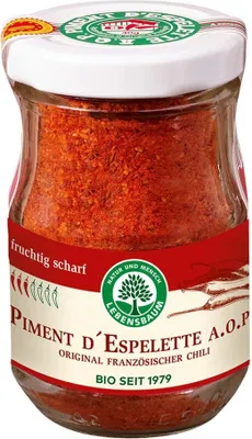 A jar of Piment d'Espelette chili powder.