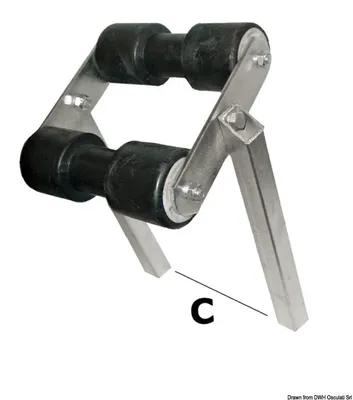 Produktbild von Zentrale schwenkbare Rollenrohrsektion 30 x 30 mm - Osculati 02.030.30