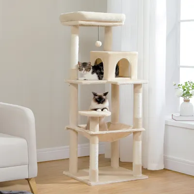 Produktbild von PAWZ Road XL Katzenkratzbaum mit Hängematte, 143 cm