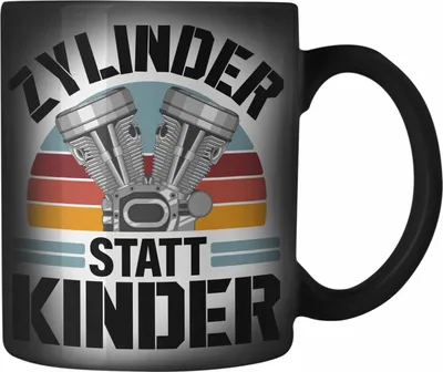 Produktbild von Trendation - Tuner Farbwechsel Zauber-Tasse Geschenke Autotuner Geschenkidee Autoliebhaber Farbwechsel Zauber-Tasse für Männer Autofan Karabiner Farbwechsel Zauber-Tasse Edelstahl (Schwarz)