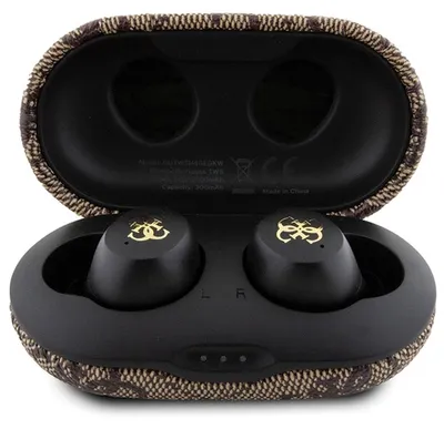 Produktbild von GUESS Bluetooth Gaming Kopfhörer + Dockingstation 4G Metal Logo Schwarz / Braun