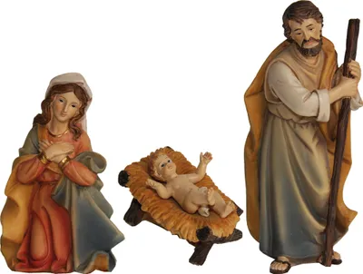 Produktbild von Krippenfiguren Heilige Familie 3-teilig Polyresin für 12-13 cm Figuren