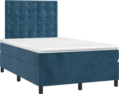 Obrázok produktu pre vidaXL Boxspring posteľ s matracom Dark Blue 120x200 cm Velvet