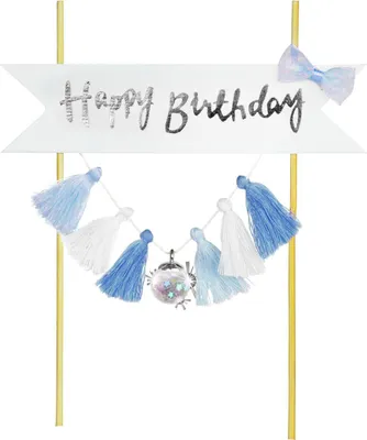 Obrázok produktu pre Dekorácia na tortu "Happy Birthday" - strapce, 1 balenie.