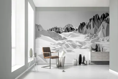 Produktbild von Komar Fototapete "Icefields", "Mountains", schwarz, weiß, 368 x 254 cm