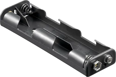 Produktbild von Wentronic 4x AA (Mignon) Batteriehalter, Schwarz - Druckknopf