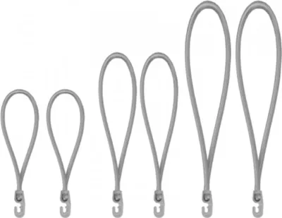 Produktbild von Spanngummi Set mit PVC Haken 2x18/25/40cm grau Bradas 5501