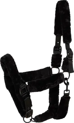 Immagine prodotto di Cavezza Horse Guard con Pelliccia sintetica nera per cavalli - Warmblood