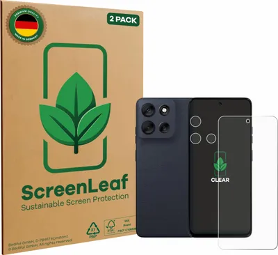 Produktbild von 2x ScreenLeaf Schutzfolie für Motorola Moto G56 (Display+Kamera) Displayschutz Display Schutz Folie Klar Transparent