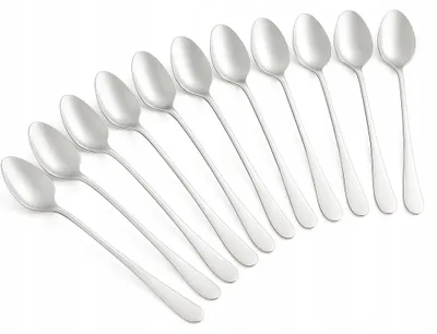 Produktbild von Lange Edelstahl Löffel 12er Set für Latte & Desserts