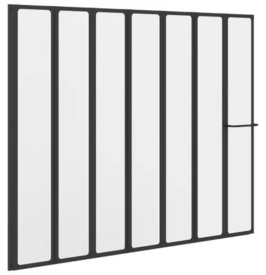 Produktbild von vidaXL Duschwand Schwarz 168 x 140 cm Aluminium