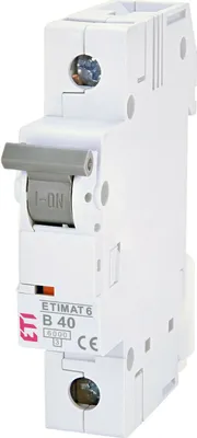 Zdjęcie produktu dla ETI | Automatyczny wyłącznik etimat 6 - 1-polowy B40A - 6kA - Wysokiej jakości ochrona - AC 230/400V