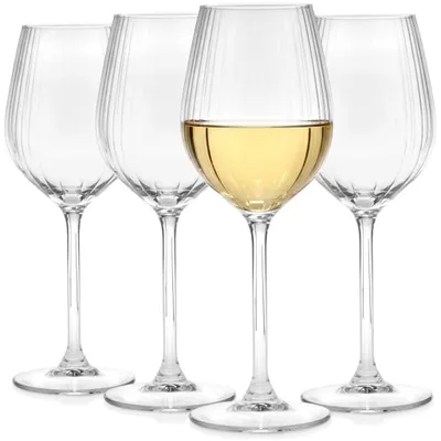 Zdjęcie produktu dla Zestaw 4 kieliszków do wina, 380 ml, żebrowany wzór