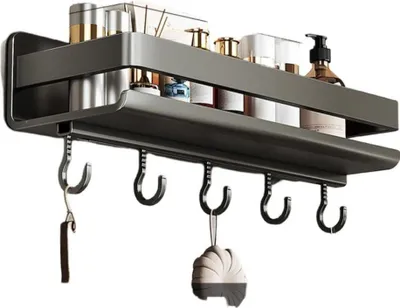 Produktbild von Edelstahl Duschregal ohne Bohren, abnehmbar, rostfrei, starke Tragkraft, 40cm