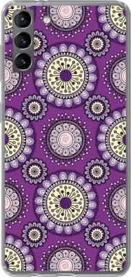 Produktbild von MuchoWow® Handyhülle Schutzhülle Hülle für Telefoonhoesje Samsung Galaxy S21 Plus Mädchen - Blumen - Lila - Muster - Mädchen - Kinder - Kinder Silikon Softcase Handy Hülle - Handy-Tasche