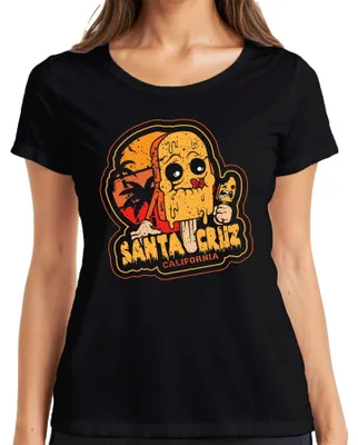 Produktbild von Santa Cruz California Skull Totenkopf Eis Popsicle Sommer Beach Damen T-Shirt, Schwarz, S