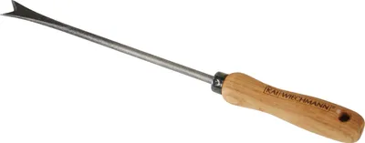 Produktbild von Unkrautstecher Geschmiedeter Premium Teak Wurzelstecher als robuster Löwenzahnstecher exklusive Gartengeräte mit Teakholz Griff