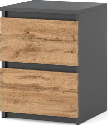 Zdjęcie produktu dla Szafka Nocna Drewniana Do Sypialni Loft 40Cm Stolik Nocny Szary Dąb Wotan