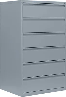 Produktbild von Karteischrank Karteikartenschrank DIN A5 quer dreibahnig 6 Schubladen Lichtgrau 565630