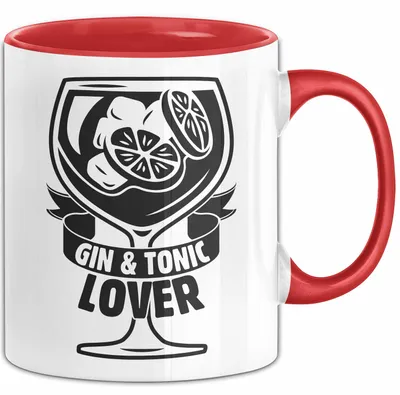 Produktbild von Gin Tonic Lover Tasse Geschenk Becher (Rot)