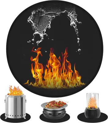 Productafbeelding van Ronde Vuurvaste Basis - Brandwerende Mat - Tafel Beschermen - Hittebestendig Tot 1200°C - 50cm Diameter - Zwart