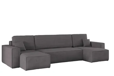 Produktbild von Kaiser Möbel Ecksofa mit schlaffunktion und bettkasten, Sofa U-form, Couch U-form BEST Dicker Cord Poso Dunkelgrau