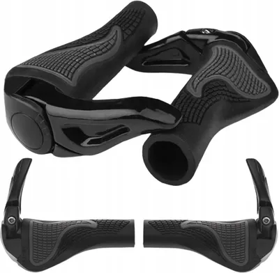 Produktbild von Gearox | Fahrradgriffe MTB - Ergonomisch - Schwarz/Grau - Antirutsch und Stoßdämpfung - Einfach zu montieren