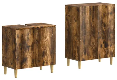 Productafbeelding van vidaXL 2-delige badkamerset ARNHEM, gerookt eikenhout