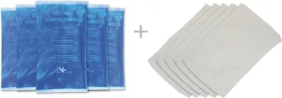 Produktbild von KK Kompressen Set | 5 Kalt-Warm Kompressen 16 x 9 cm + 5 Vlieshüllen
