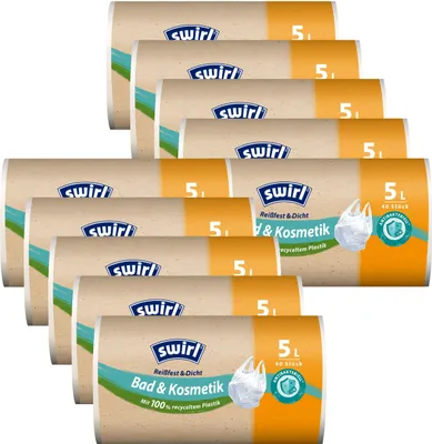 Produktbild von 10x Swirl Tragegriff Müllbeutel 5L ( 40 stk./Rolle )