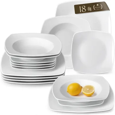 Productafbeelding van Servies voor 6 personen, 18-delig, porselein, combinatie set