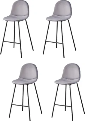 Productafbeelding van Casa Dolce barkruk LUMEN, set van 4, grijs, 42x47,5x100 cm, maximaal draagvermogen: 120 kg